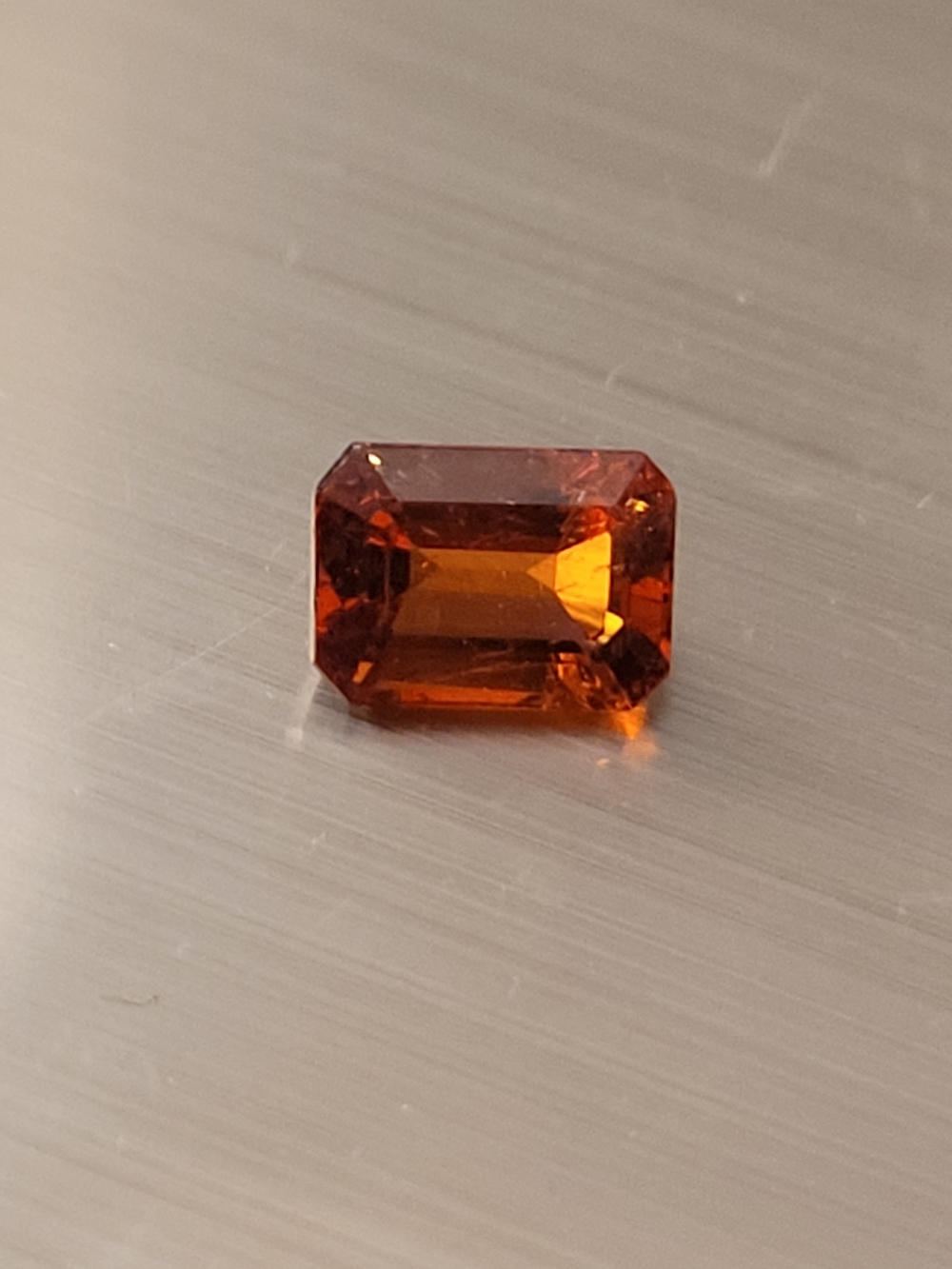 Emerald-Cut Orange Gem Hessonite Garnet Loose Jtv Gem